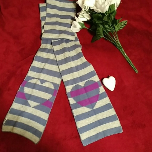 Accessories - - 💗Kawaii hearts scarf cotton scarf purple blue grey
